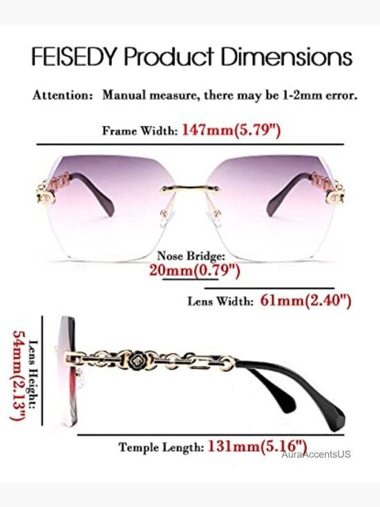 Classic Rimless Diamond Cutting Lens Sunglasses Metal Frame UV400